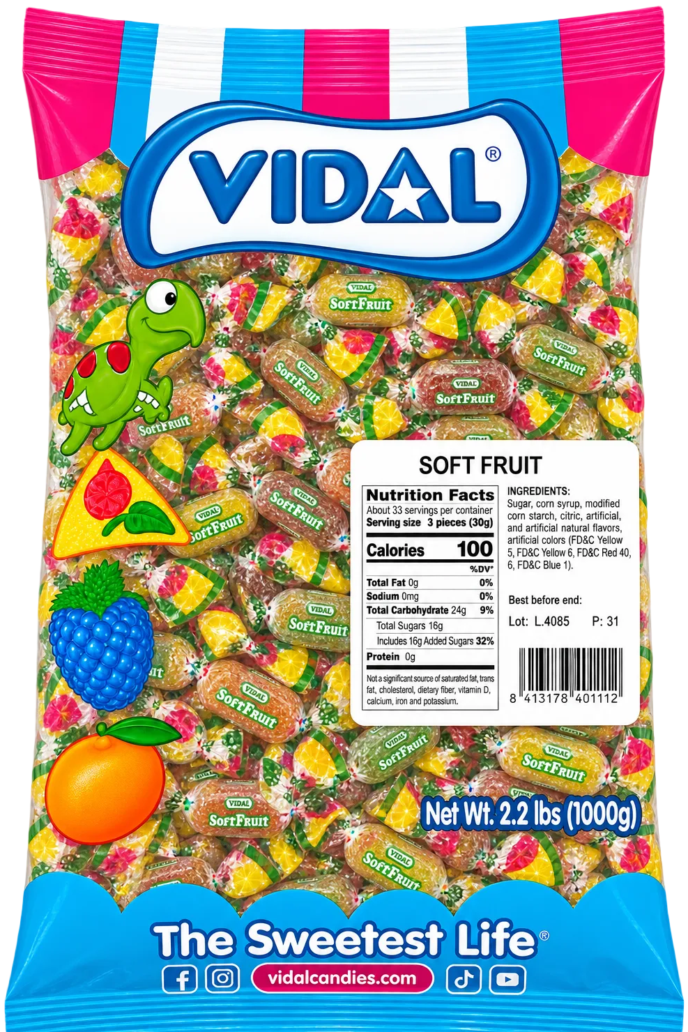 Vidal Soft Fruit Wrap | 2.2lb, Bag – Jack's Candy