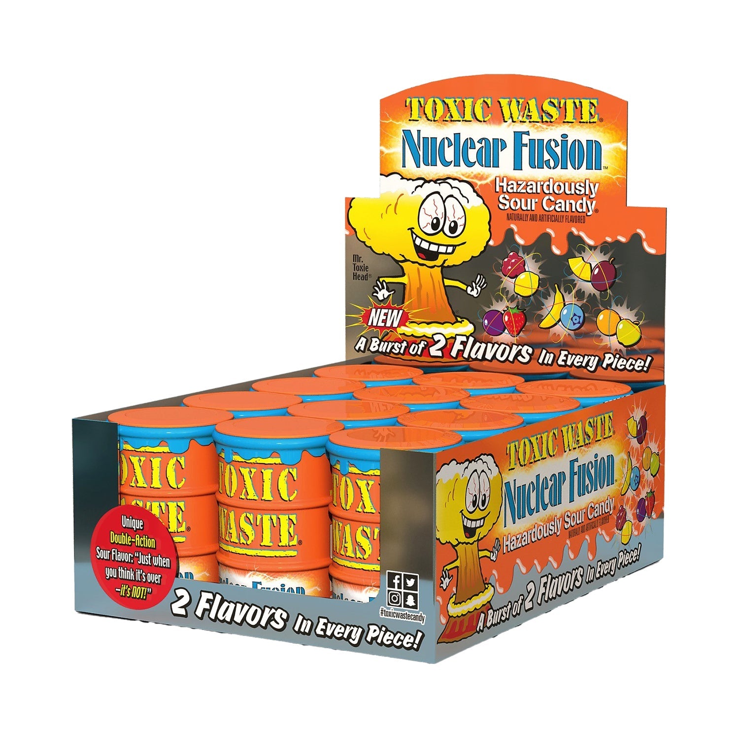 Toxic Waste Nuclear Fusion Drum Sour Candy | 1.4oz, 12ct, Box