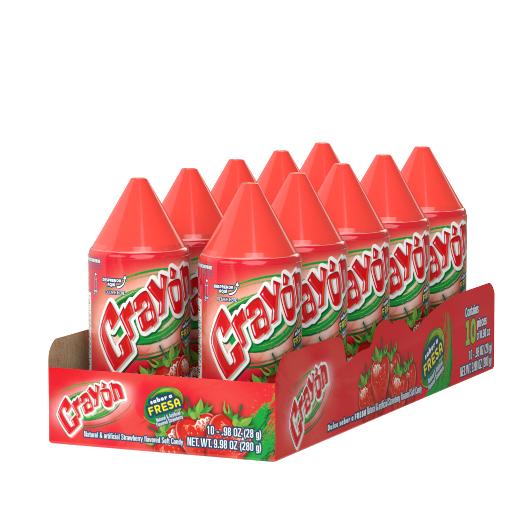 Lorena Crayon Strawberry | 10ct, Box – Jack's Candy