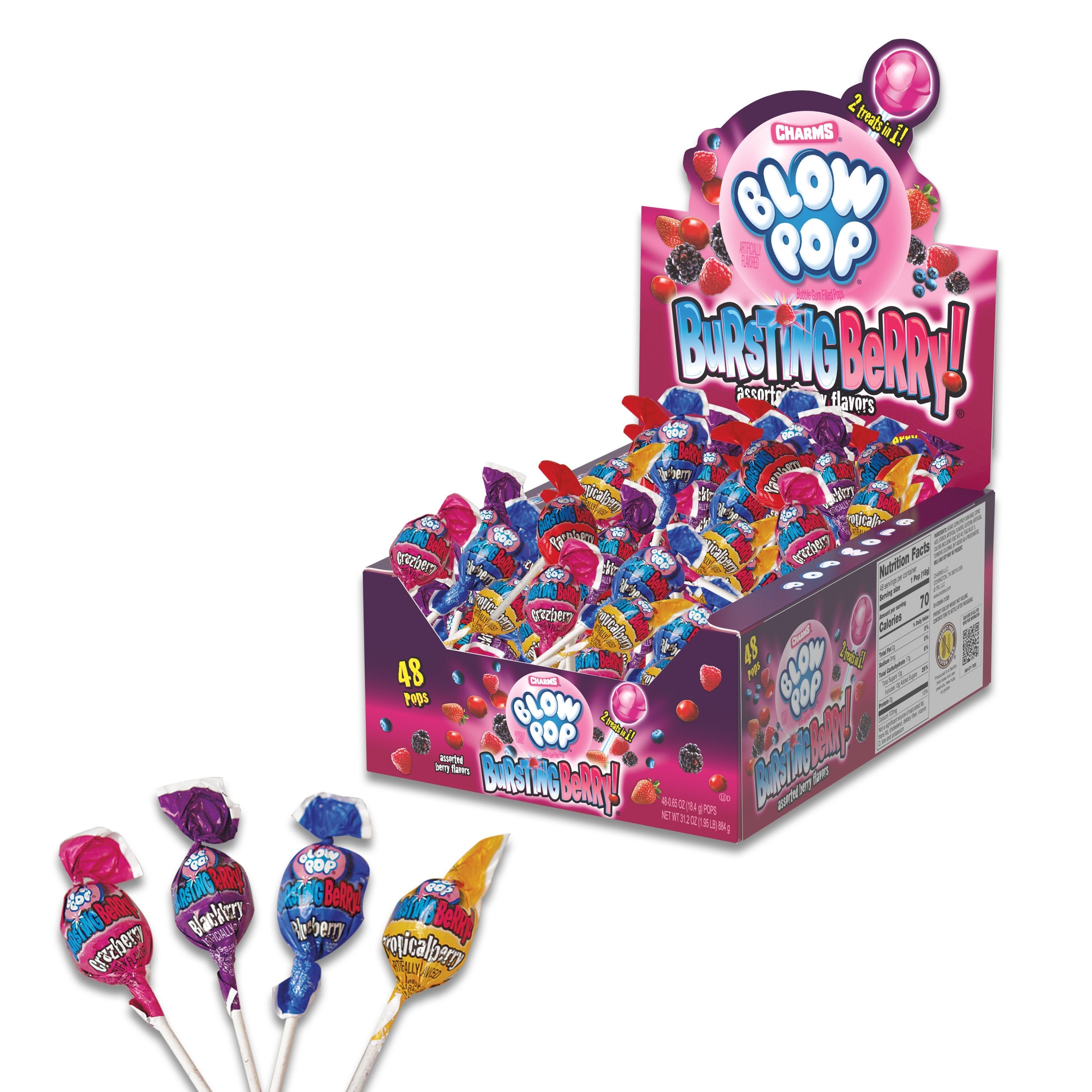 Charms Blow Pop Bursting Berry | 48ct, Box – Jack's Candy