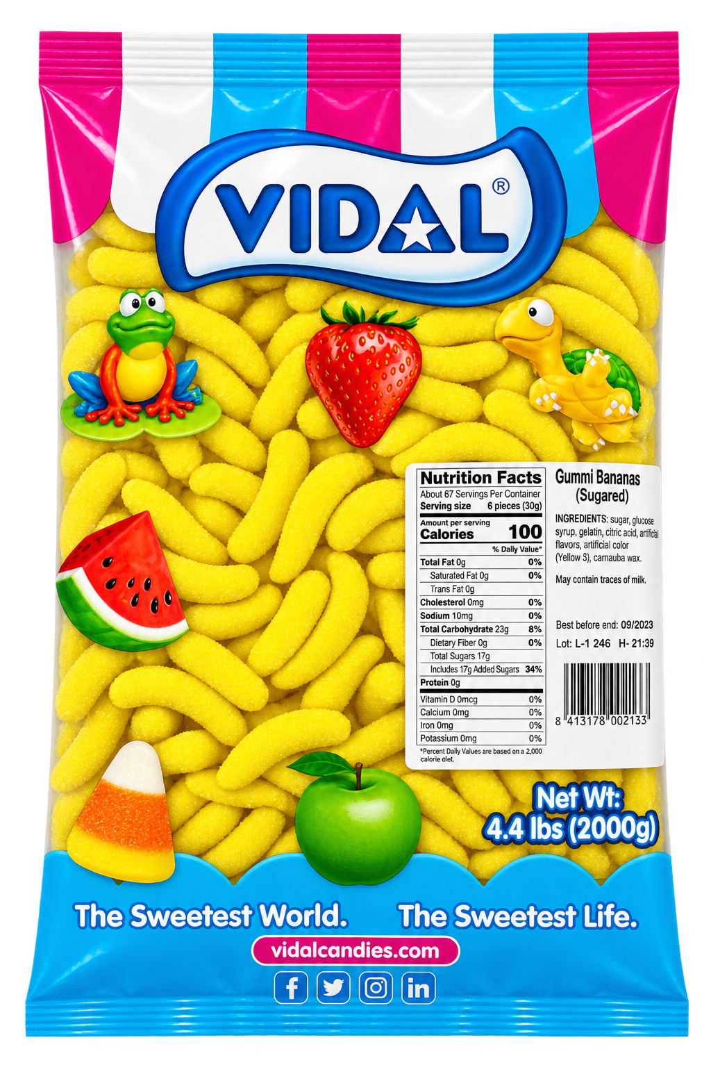 Vidal Gummy Banana | 4.4lb, Bag – Jack's Candy