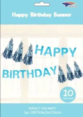 Birthday Tassel Garland (10 Ft) Light Blue | Bag