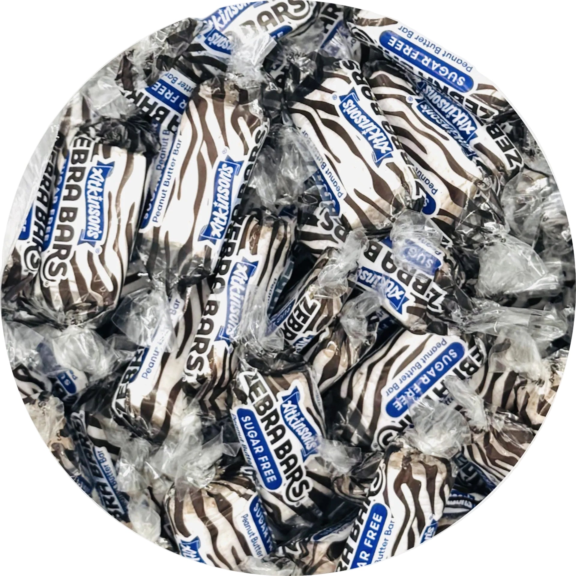 Atkinson Peanut Butter Zebra Bar, Sugar Free | 3lb, Bag – Jack's Candy