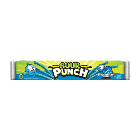 Sour Punch Blue Raspberry Straws | 2oz, 24ct, Box