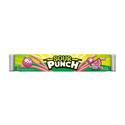 Sour Punch Watermelon Straws | 2oz, 24ct, Box