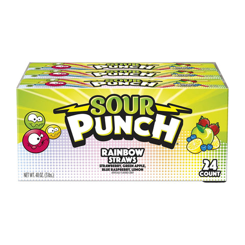 Sour Punch Rainbow Straws | 2oz, 24ct, Box