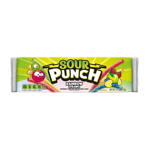 Sour Punch Rainbow Straws | 4.5oz, 24ct, Case