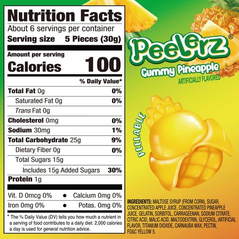 Amos Peelerz Gummy Pineapple 6Z