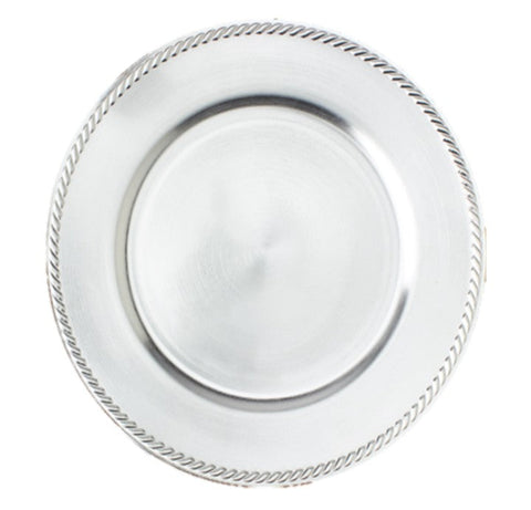 Charger Plate Bead 13" Silver