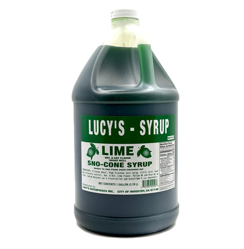 Lucy's Snow Cone Syrup Lime | 128oz, Bottle