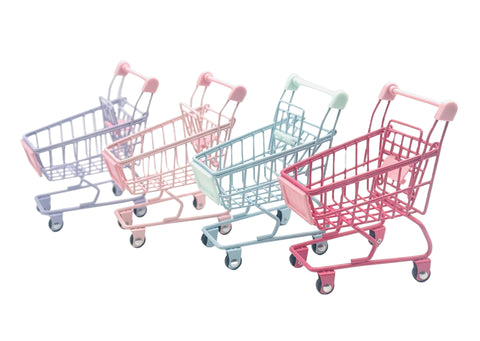 Mini Shopping Cart Assorted Pastel Colors 12ct