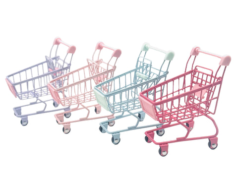 Mini Shopping Cart Assorted Pastel Colors 12ct