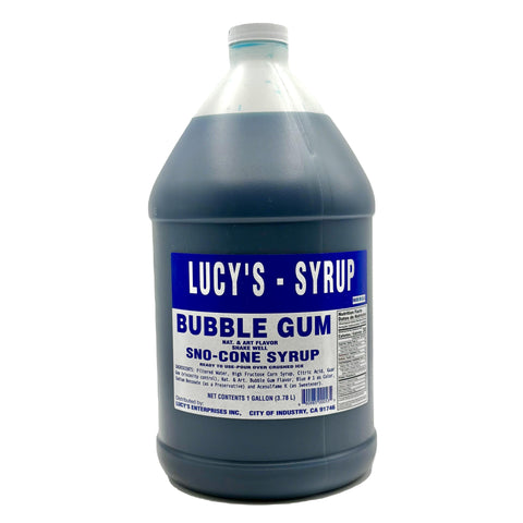 Lucy's Snow Cone Syrup Bubble Gum | 128oz, Bottle