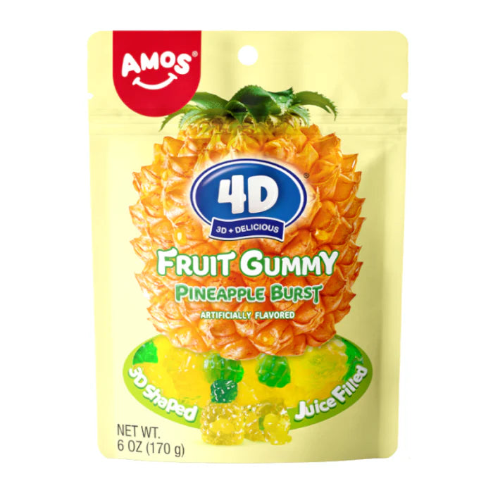 Amos 4D Gummy Pineapple Burst 6Z – Jack's Candy