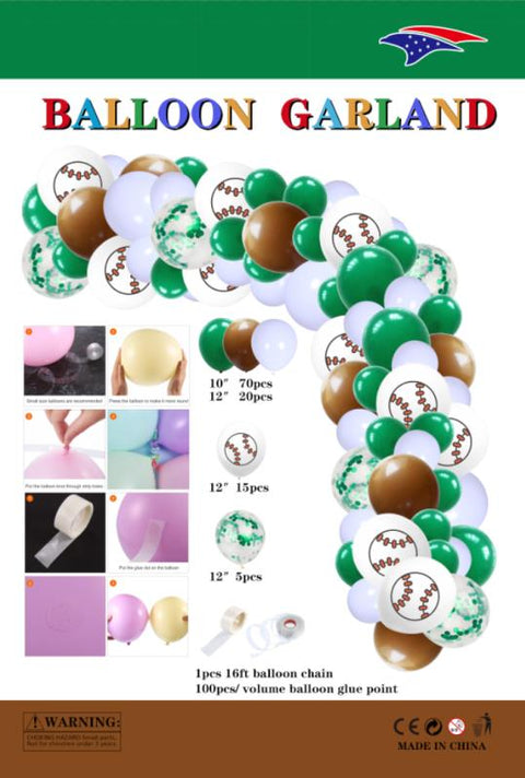 Balloon Garland Baseball 1ct