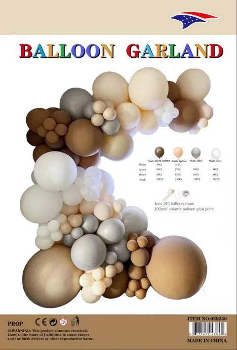 Balloon Garland Matte Brow- Tan 1ct