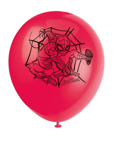 Theme Balloons 12 Inch Spiderman | 8ct Bag