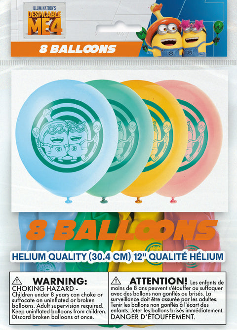 Theme Balloons 12 Inch Dispicable Me | 8ct Bag