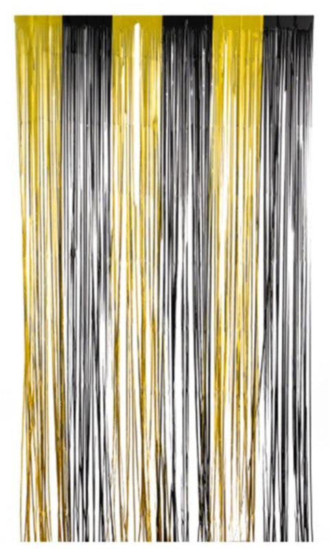 Metallic Foil Curtain Black & Gold | Bag