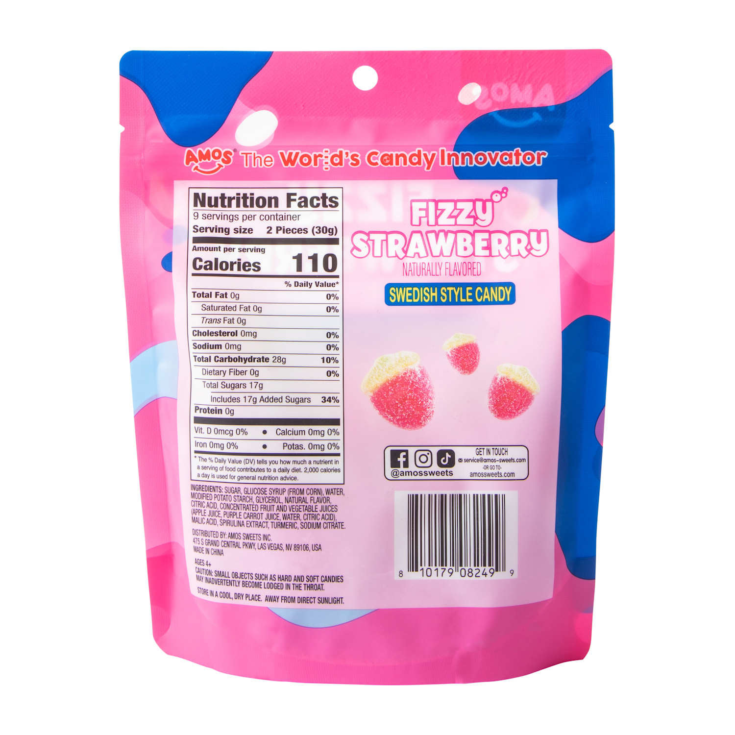 その他 HOBBYRA HOBBYRE strawberry sweets Amos Swedish Fizzy Strawberry 9.5oz – Jack's Candy