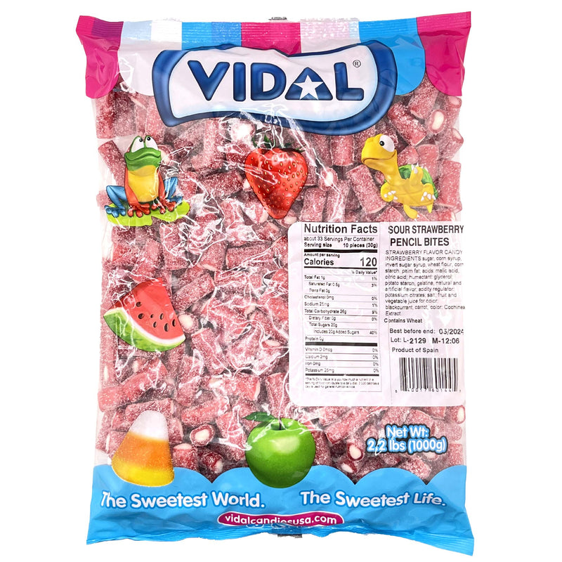 Vidal Strawberry Lic Pencil 2.2Lb Bites