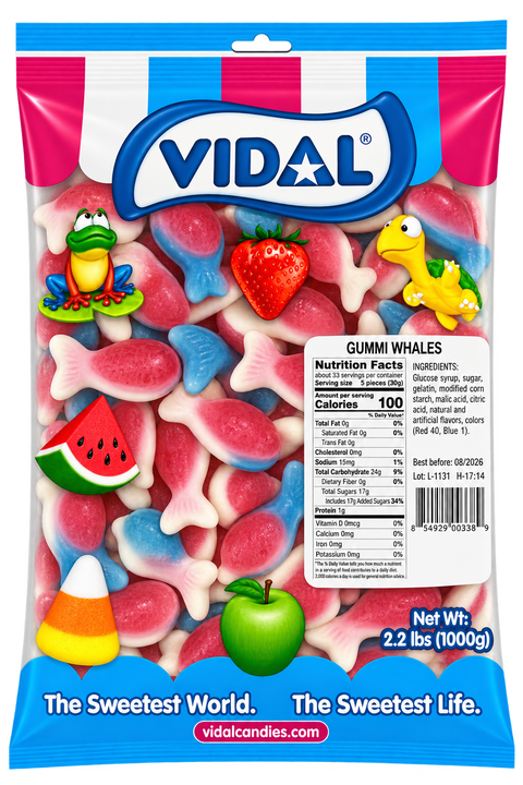 Vidal Gummy Filled Whales | 2.2lb, Bag