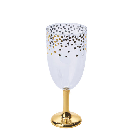 Plastic Jump Wine Glass Gold (47 oz) | Each
