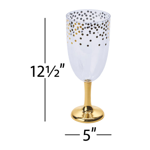 Plastic Jump Wine Glass Gold (47 oz) | Each