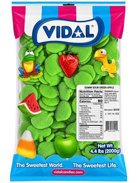 Vidal Gummy Sour Green Apple | 4.4lb, Bag