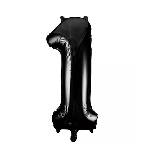 Foil Balloons Number 1 (34") Black | Each