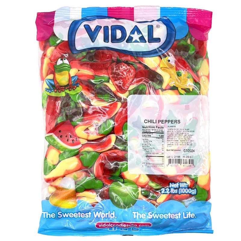 Vidal Gummi Chili Peppers 2.2L  Cherry Flavor