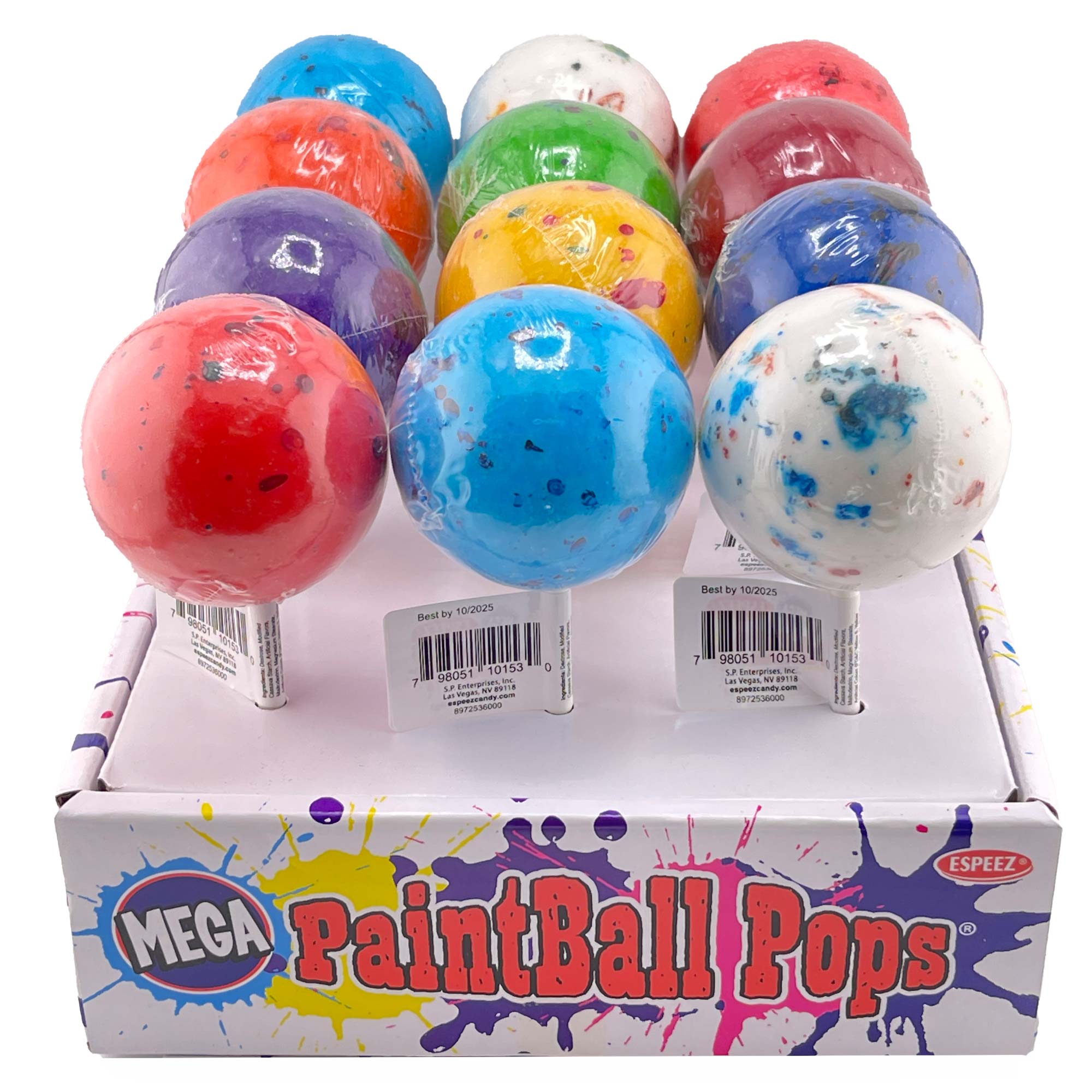 Sp Mega Paintball Pops 2.25 In  12Ct Jawbreakers