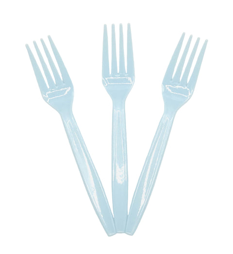 Plastic Fork Light Blue 100ct