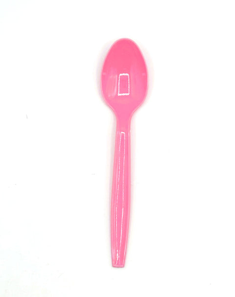 Plastic Spoons Light Pink 100ct