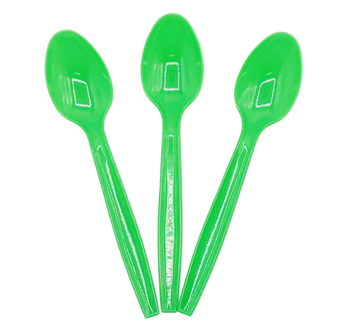 Plastic Spoons Emerald 100ct