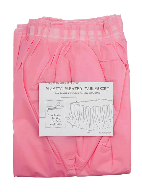 Plastic Table Skirt - Light Pink