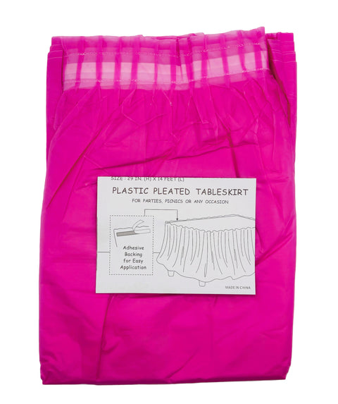 Plastic Table Skirt - Hot Pink