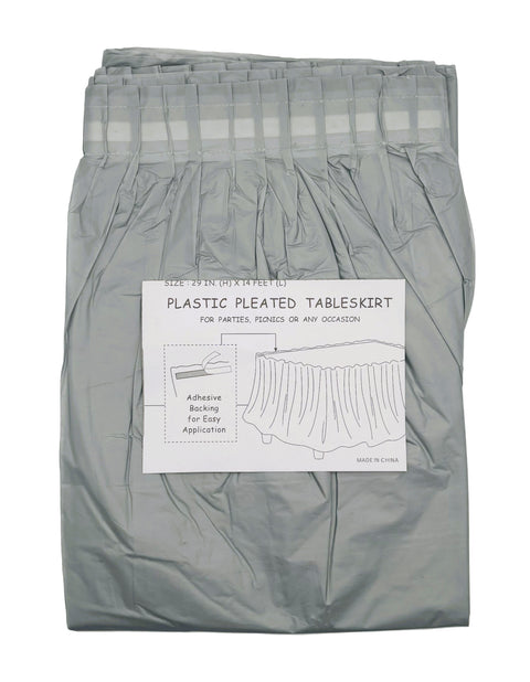 Plastic Table Skirt - Silver