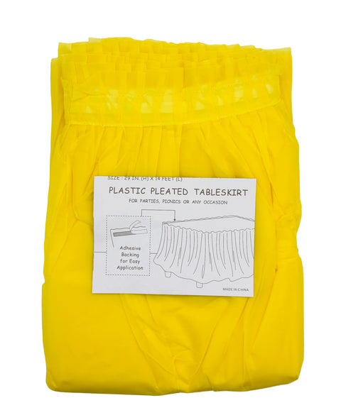 Plastic Table Skirt - Yellow