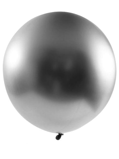 Chrome Latex Balloon 36 inch 2ct-Silver