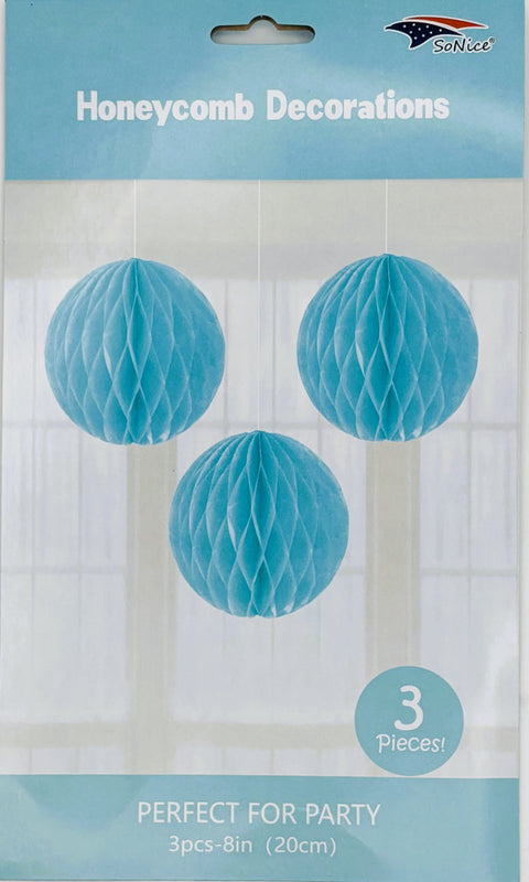Honeycomb 8 inch 3-piece - Light Blue