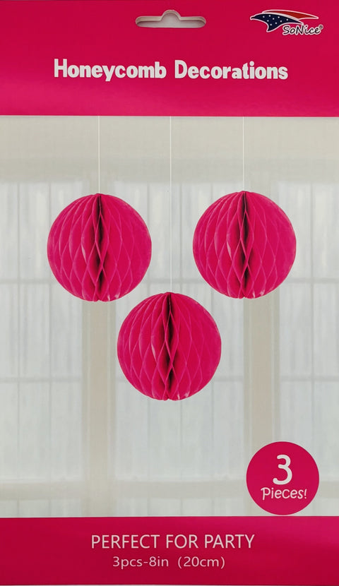 Honeycomb 8 inch 3-piece - Fuchsia