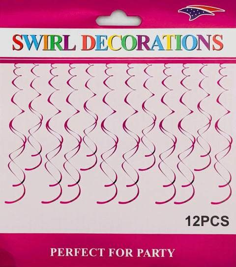 Metalic Swirl 12 pieces -Hot Pink