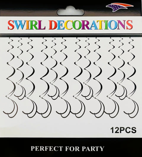 Metalic Swirl 12 pieces -Black