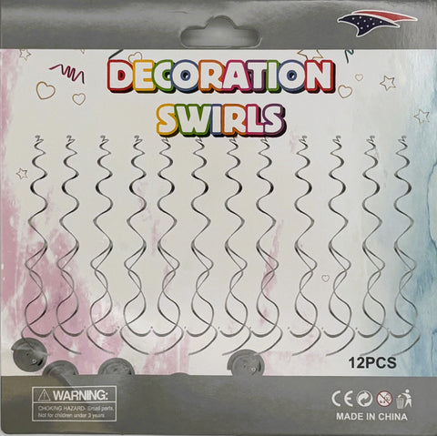 Metalic Swirl 12 pieces -Silver