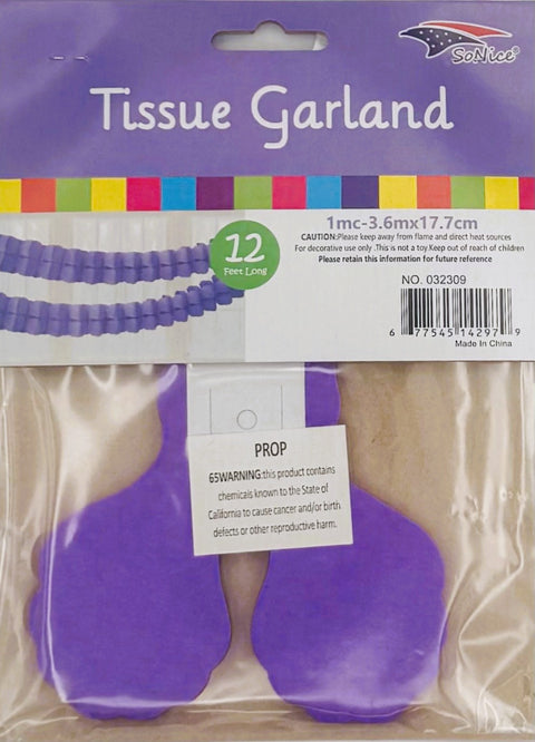 Tissue Garland 12 count-Purple