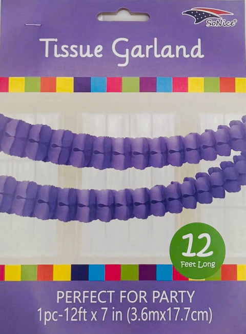 Tissue Garland 12 count-Lavender