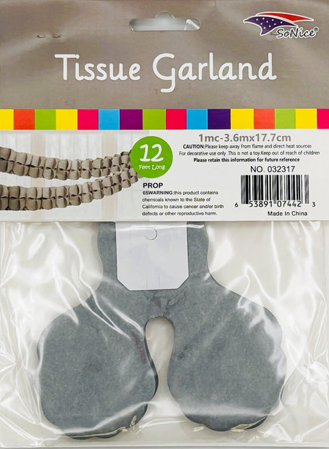 Tissue Garland 12 count-Silver