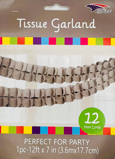 Tissue Garland 12 count-Silver