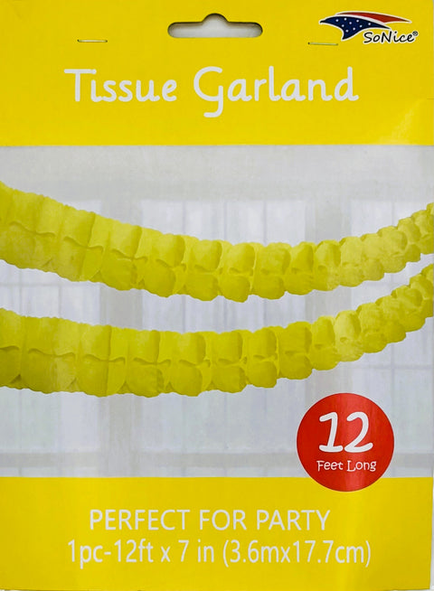 Tissue Garland 12 count-Yellow